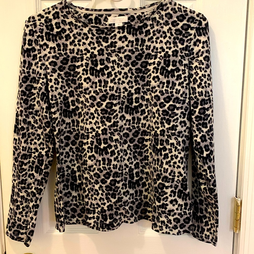 Charter club, cheetah top, size medium, EUC